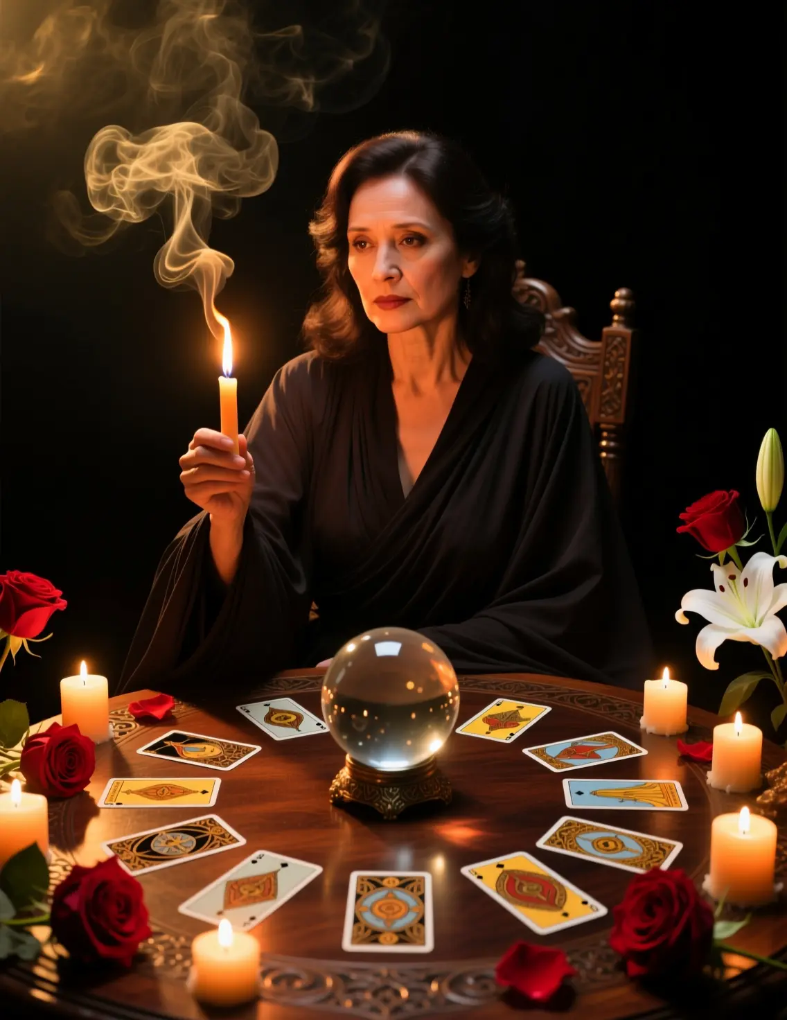 Мистический ритуал гадалки: отливка воском и расклад карт Таро